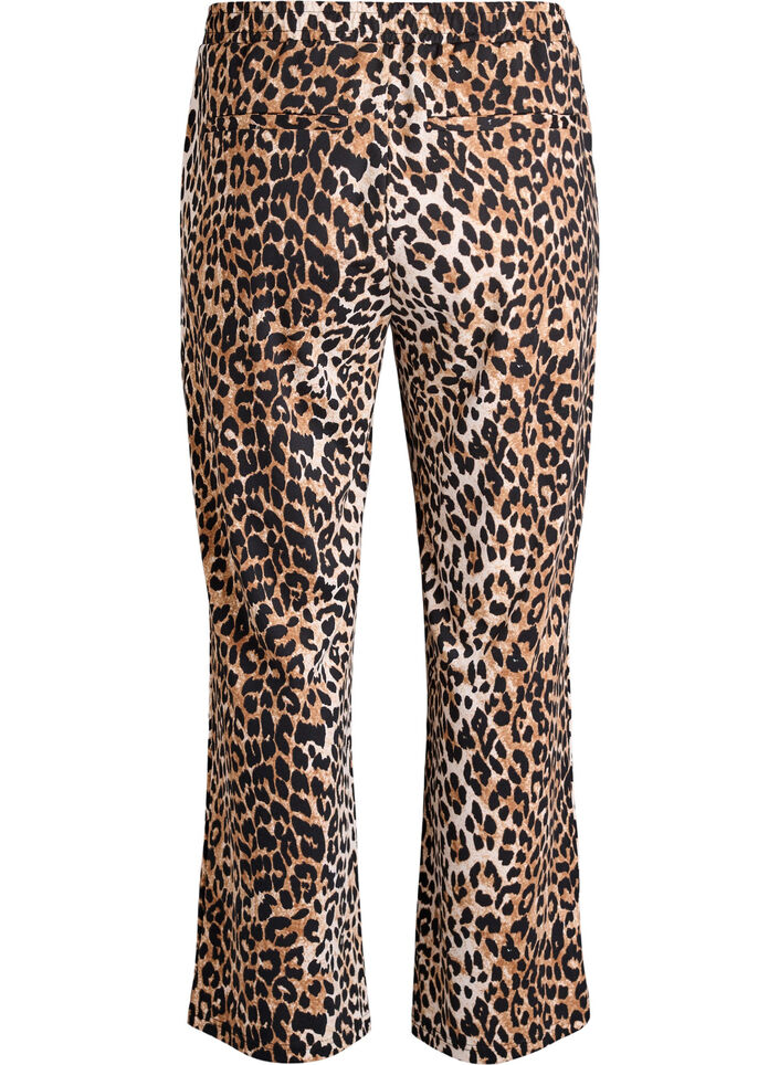 Rette bukser med leopardmønster, Brun, Packshot image number 1