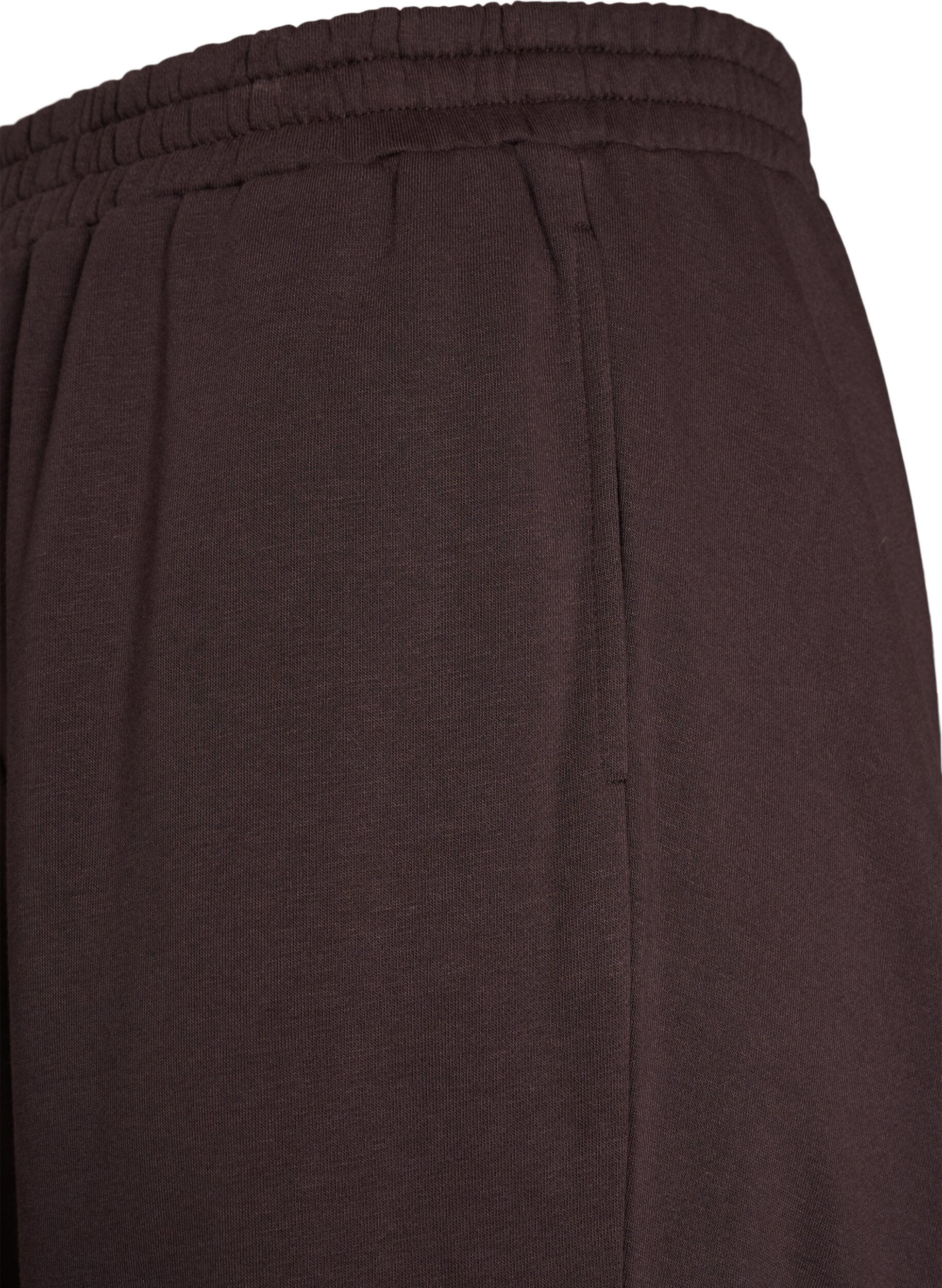 ZizziSweatpants med h&oslash;y midje og vide ben, Brun, Packshot image number 2