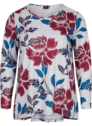 Bluse med lange ermer, LGM Flower AOP, Packshot image number 0