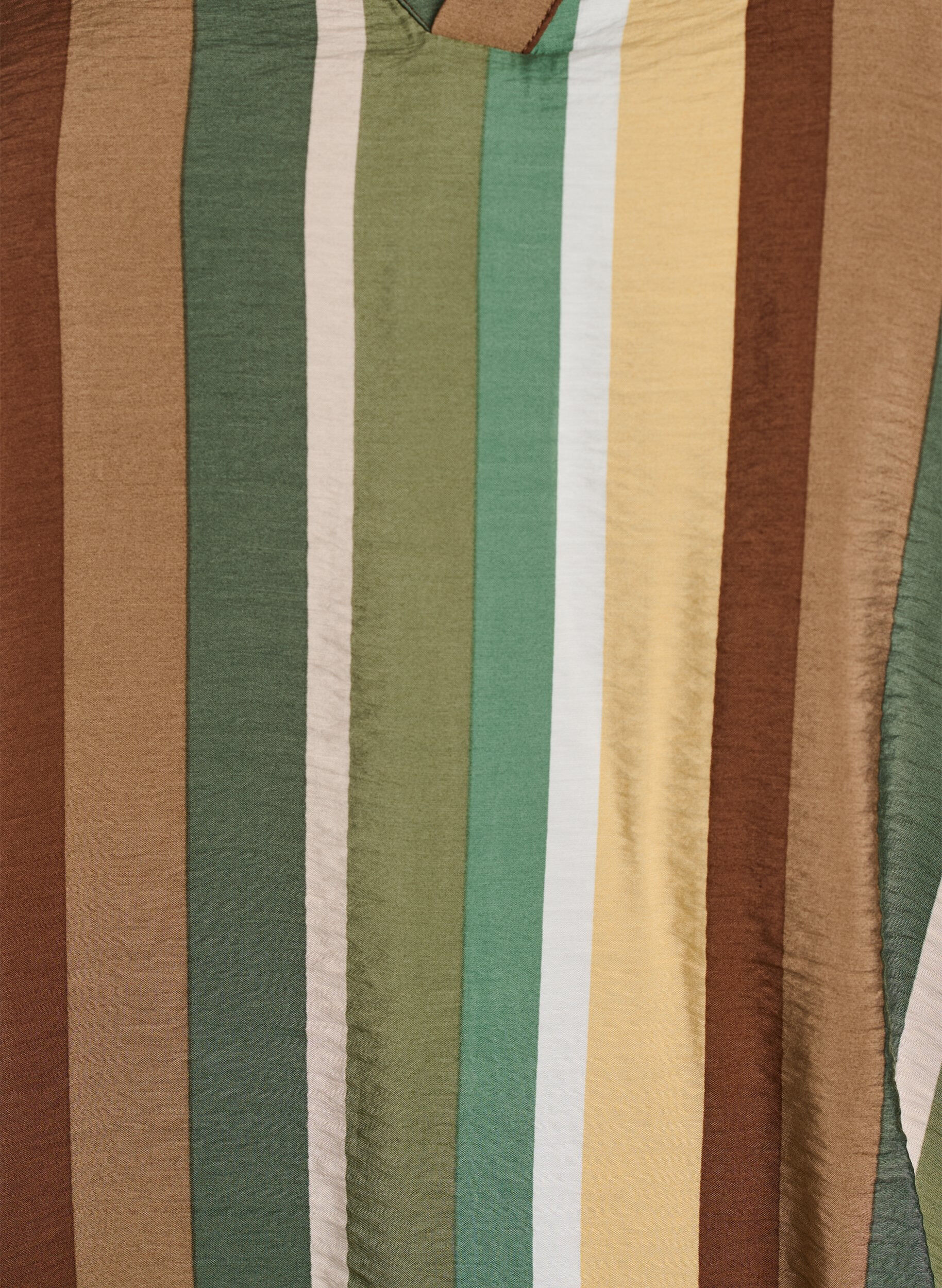 Zizzi Stripete bluse i viskose med korte ermer, Brun, Packshot image number 2