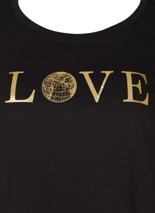 T-skjorte med trykk, Black w. Love, Packshot image number 2