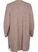 FLASH - Ribbestrikket cardigan med splitter, Brown Lentil Melange, Packshot image number 1