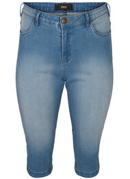 Amy capribukser med høyt liv og super slim fit, Light blue denim
