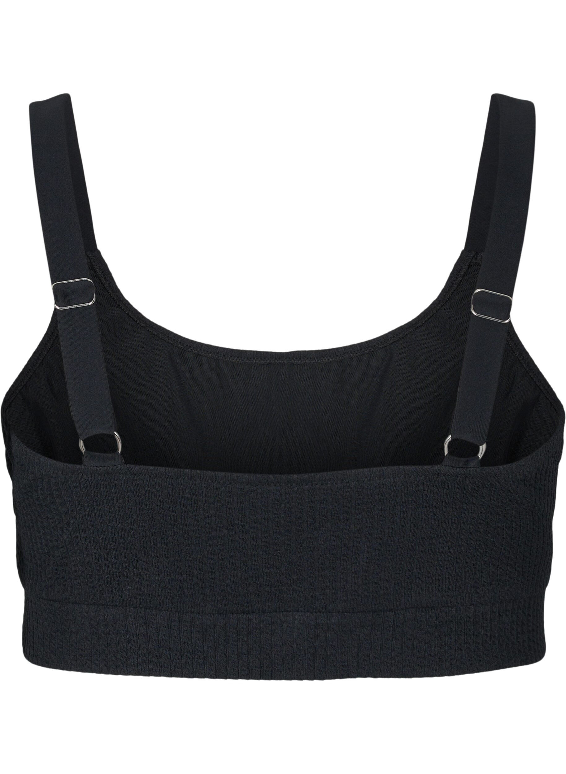 Zizzi Bikinitopp med kreppmateriale, Black, Packshot image number 1