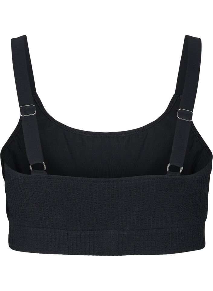 Bikinitopp med kreppmateriale, Black, Packshot image number 1