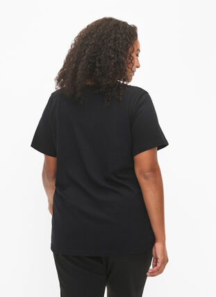 T-skjorte i bomull med paljetter, Black w. Love, Model image number 1