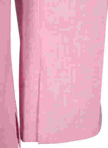 Melerte bukser med strikk og knappelukking, Rosebloom, Packshot image number 3