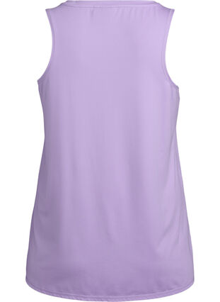Zizzi Ensfarvet treningstopp med rund hals, Lilla, Packshot image number 1