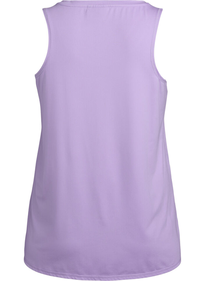 Ensfarvet treningstopp med rund hals, Lilla, Packshot image number 1