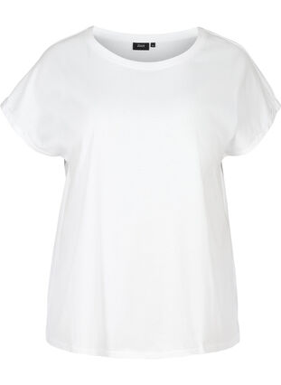 Kortermet t-skjorte i bomull, Bright White, Packshot image number 0