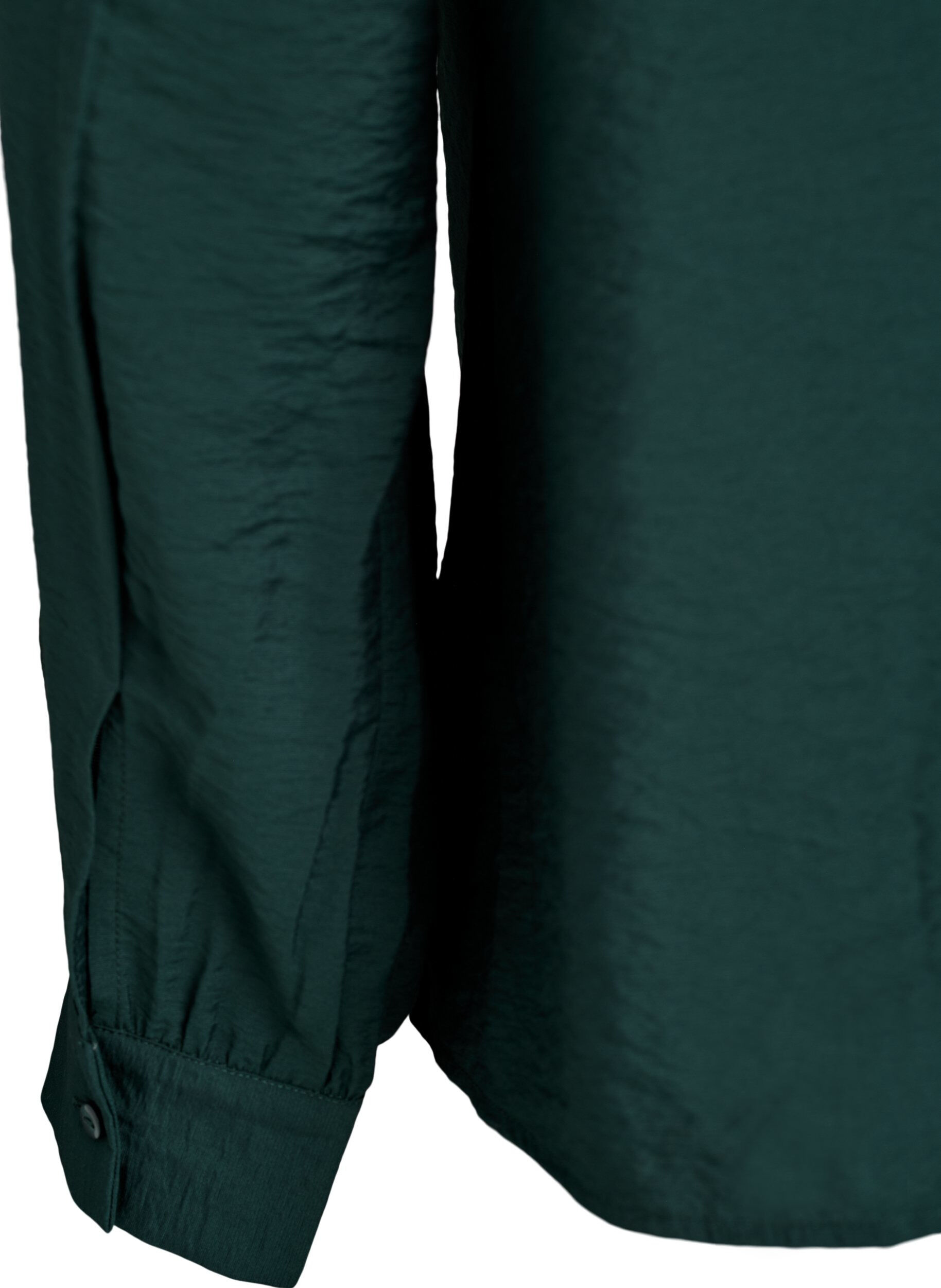 Zizzi Bluse med V-hals og broderte b&aring;nd, Gr&oslash;nn, Packshot image number 3