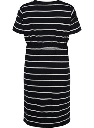 Stripete gravidkjole i viskose, Black Grey Stripe, Packshot image number 1