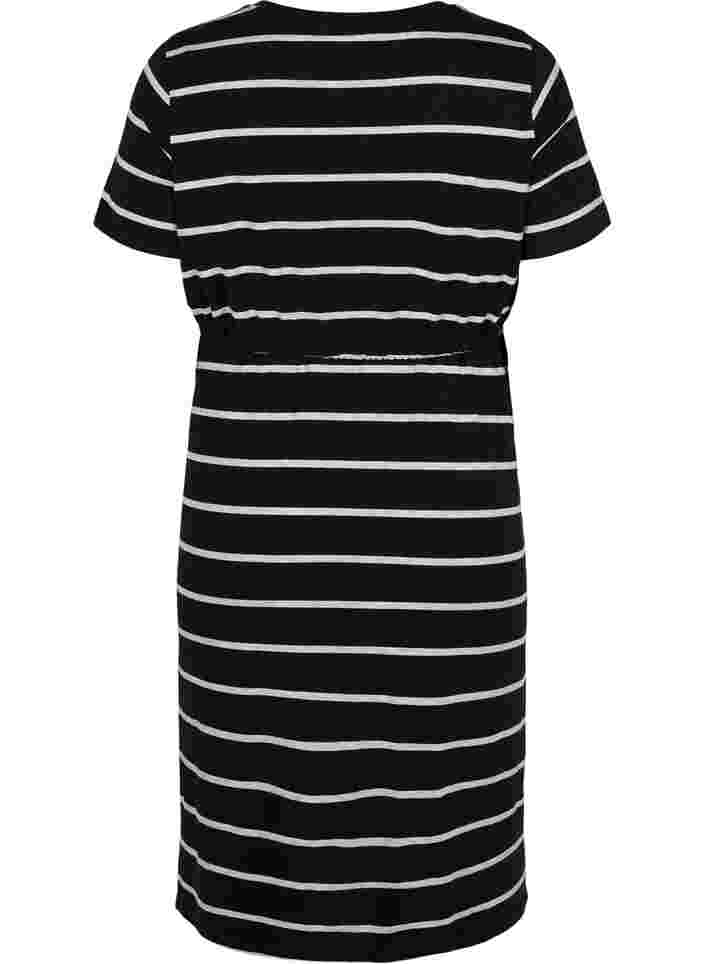 Stripete gravidkjole i viskose, Black Grey Stripe, Packshot image number 1