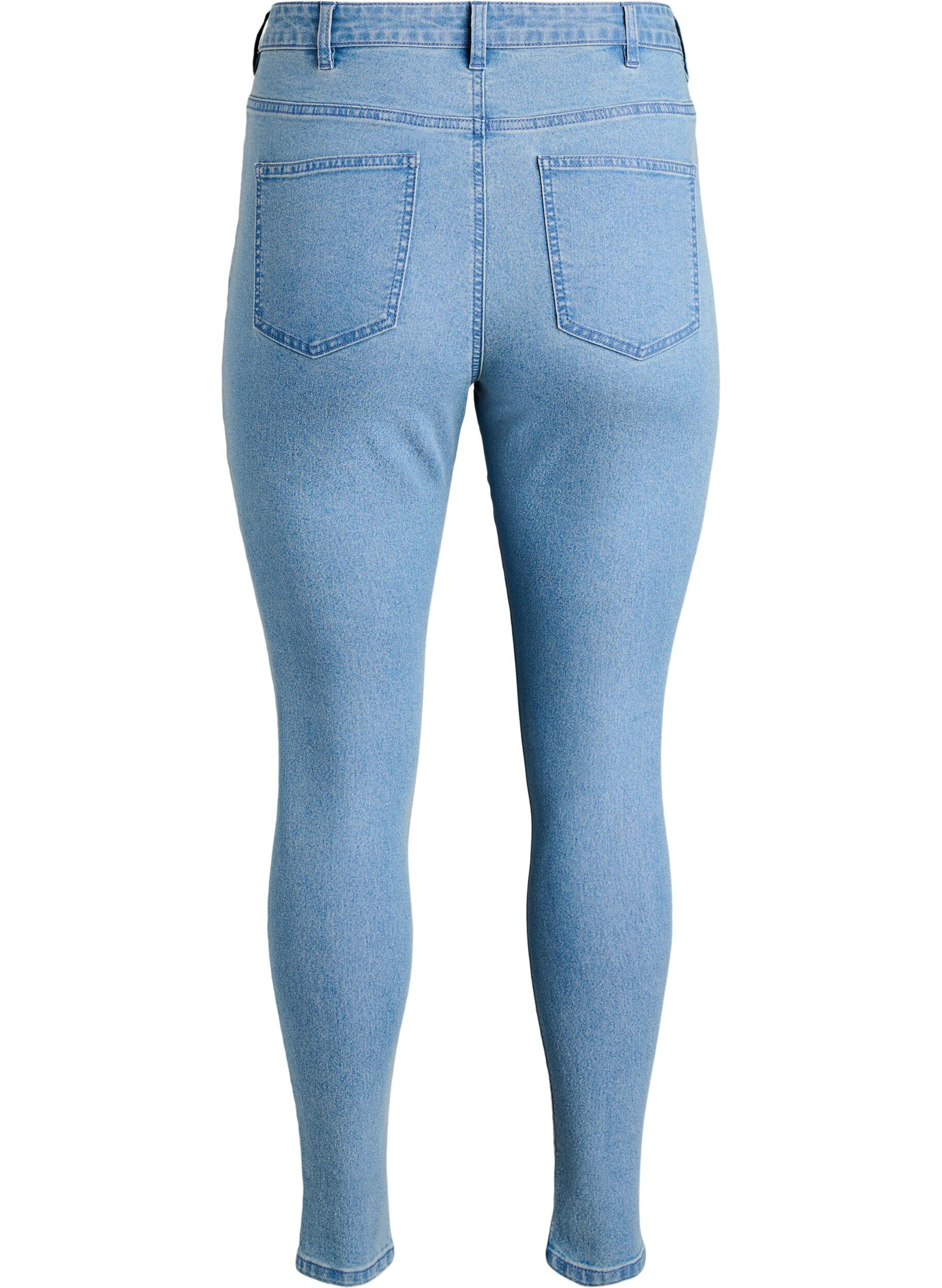 ZizziAmy jeans med h&oslash;y midje og smal passform, Bl&aring;, Packshot image number 1