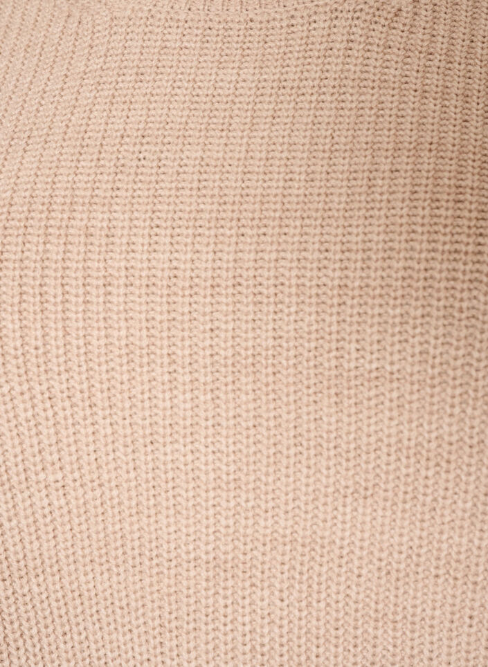 Strikket bluse med ribbestruktur og knappdetaljer, Beige, Packshot image number 2
