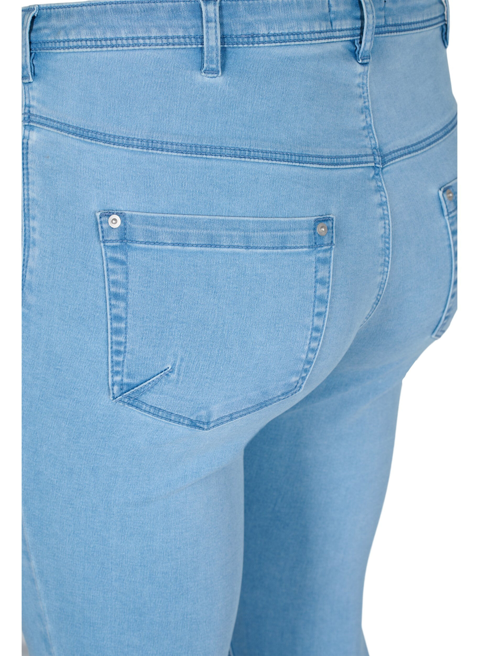 Zizzi Cropped Amy jeans med glidel&aring;sdetaljer, Bl&aring;, Packshot image number 3