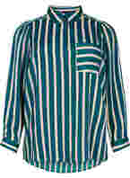 Stripete skjorte med lange ermer, Green Stripe, Packshot
