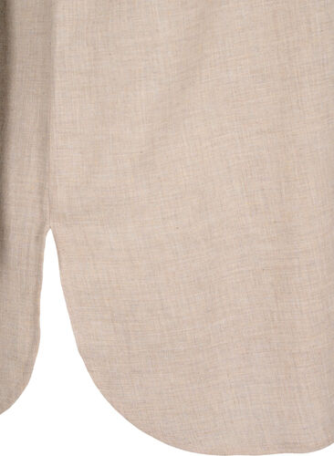 Lang skjorte med 3/4-ermer og V-hals, Simply Taupe, Packshot image number 3