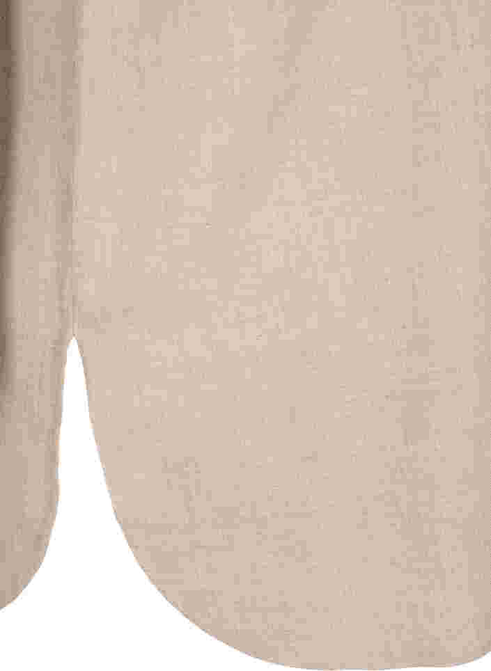 Lang skjorte med 3/4-ermer og V-hals, Simply Taupe, Packshot image number 3