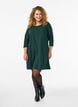 FLASH - Kort A-linje kjole med 3/4 ermer, Grønn, Model image number 1