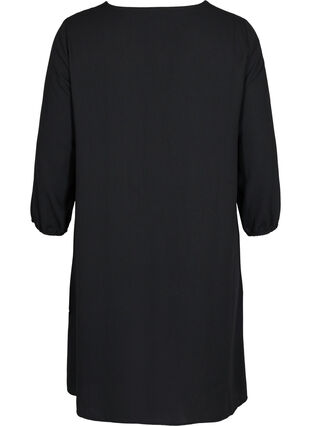 Kjole med blonder of 3/4-ermer, Black, Packshot image number 1
