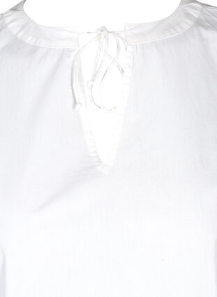 Kort bomullskjole i a-form, White, Packshot image number 2