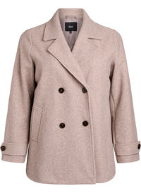 Kort kåpe med dobbeltradede knapper, Beige Kort kåpe med dobbeltradede knapper
