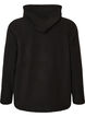 Fleece hettegenser med h&oslash;y hals og brodert tekst, Svart, Packshot image number 1