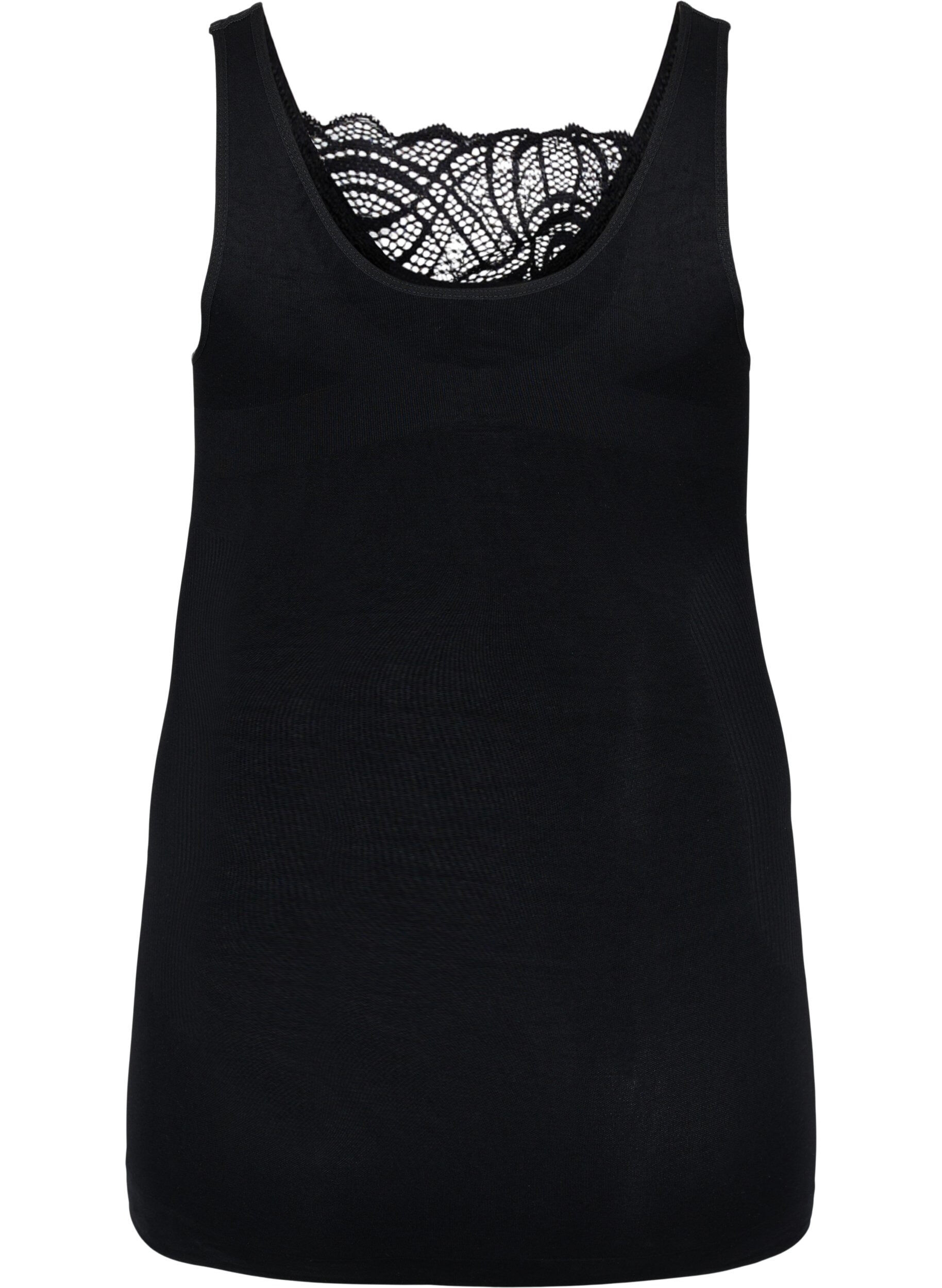 Zizzi Shapewear topp med blondedetaljer, Black, Packshot image number 1