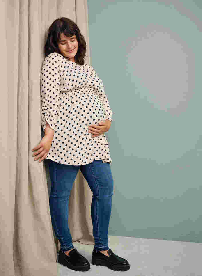 Viskosebluse til gravide , Off White Dot, Image