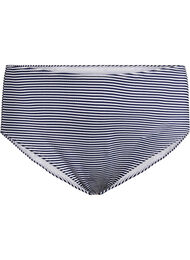 Bikiniunderdel med stripete tekstur og regular midje, Dark Blue w. White