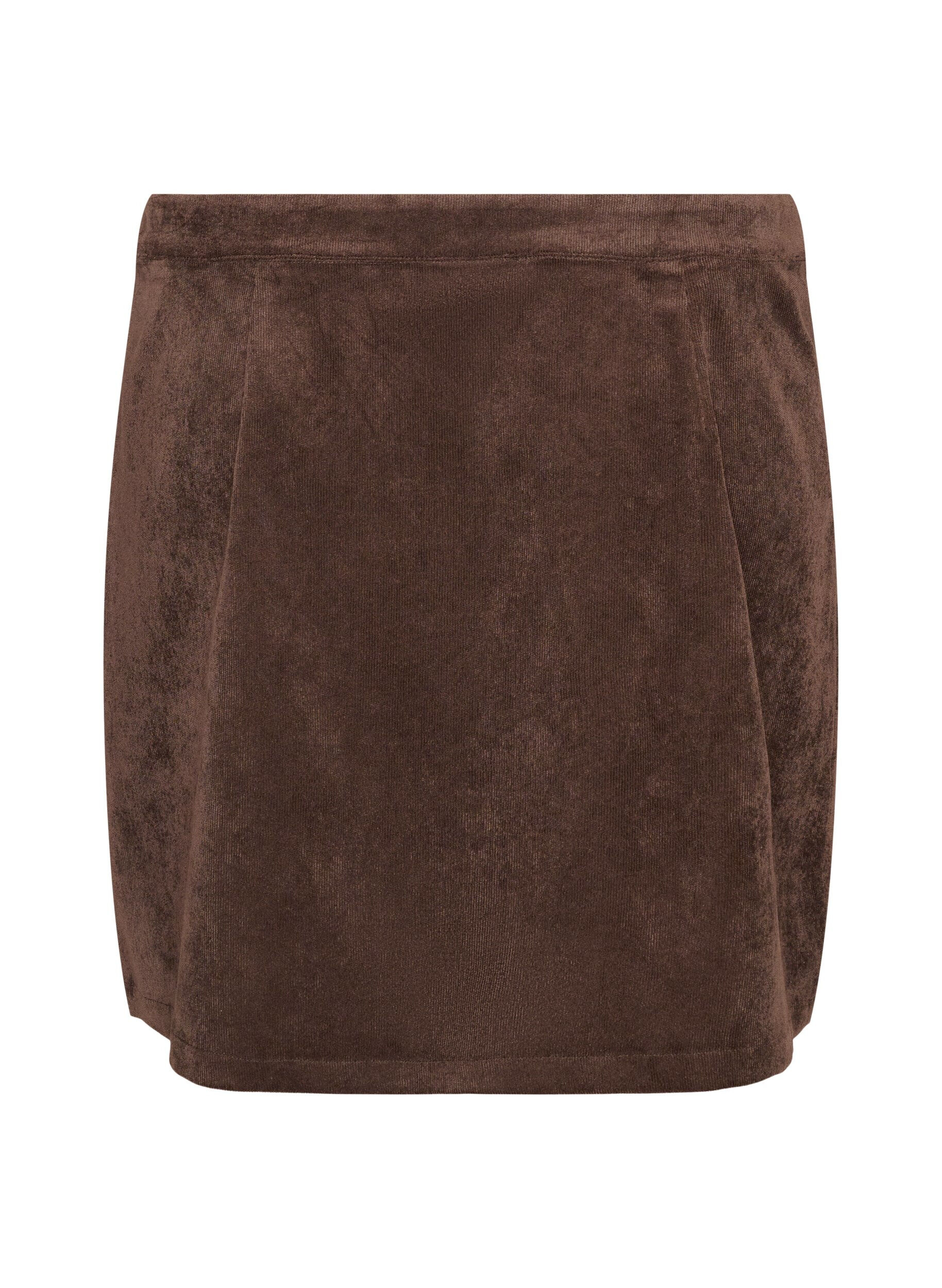 ZizziKort cordfl&oslash;yelskj&oslash;rt med trykknapper, Brun, Packshot image number 1