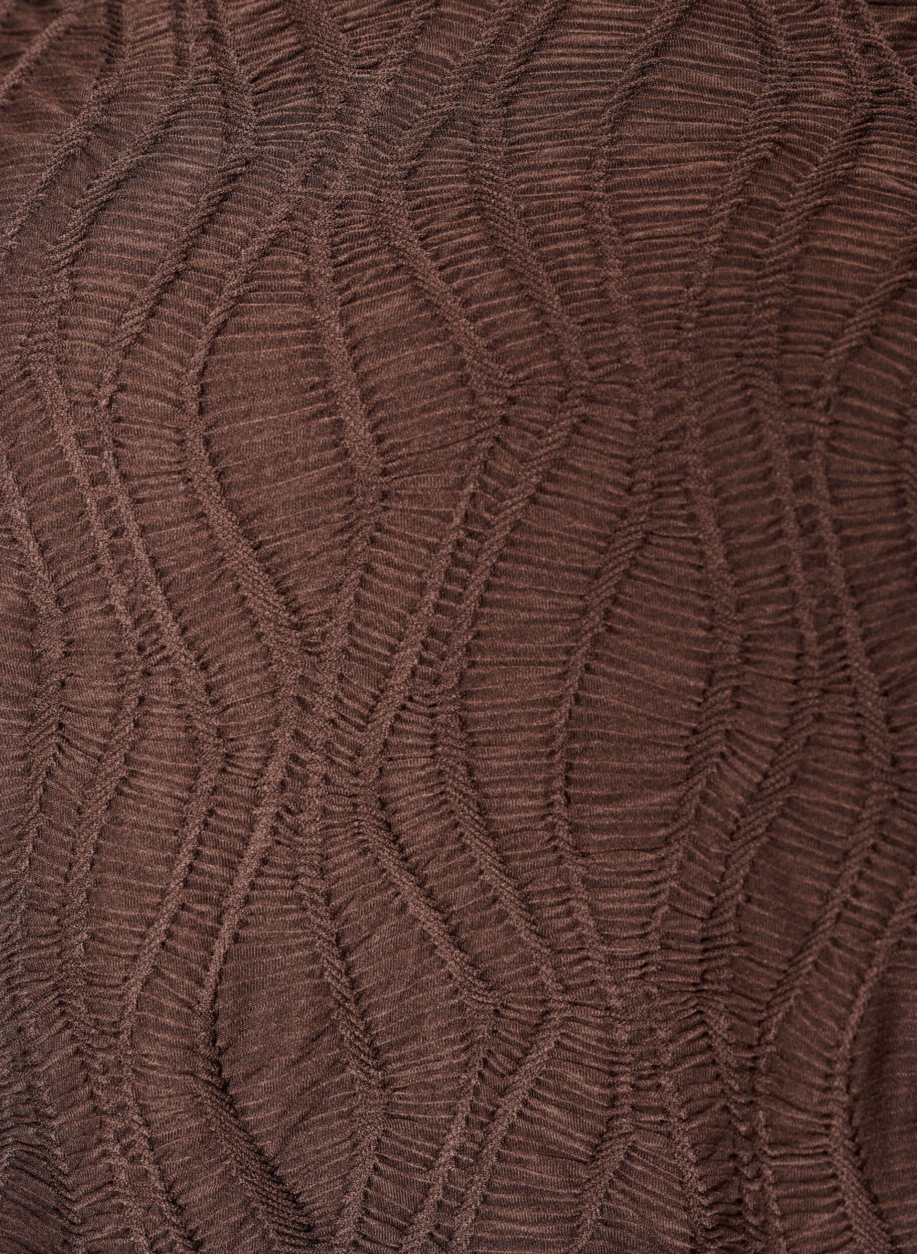 ZizziBluse med tekstur og 3/4 ermer, Brun, Packshot image number 2