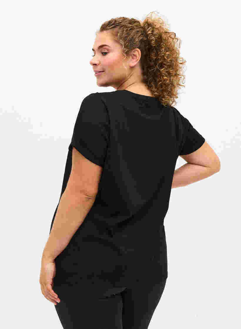 T-skjorte til trening med trykk, Black Run, Model image number 1
