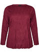 Jerseybluse med en b&oslash;lget tekstur, R&oslash;d, Packshot image number 0