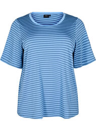 T-skjorte med TENCEL™ Lyocell og kamuflasjetrykk, Copen Blue W. Stripe