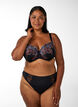Formet BH med blomsterbroderi, Svart, Model image number 1