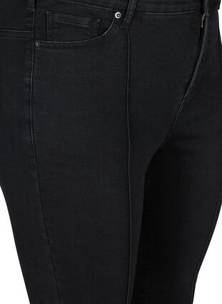Super slim Amy jeans med en stilig kant, Black, Packshot image number 2