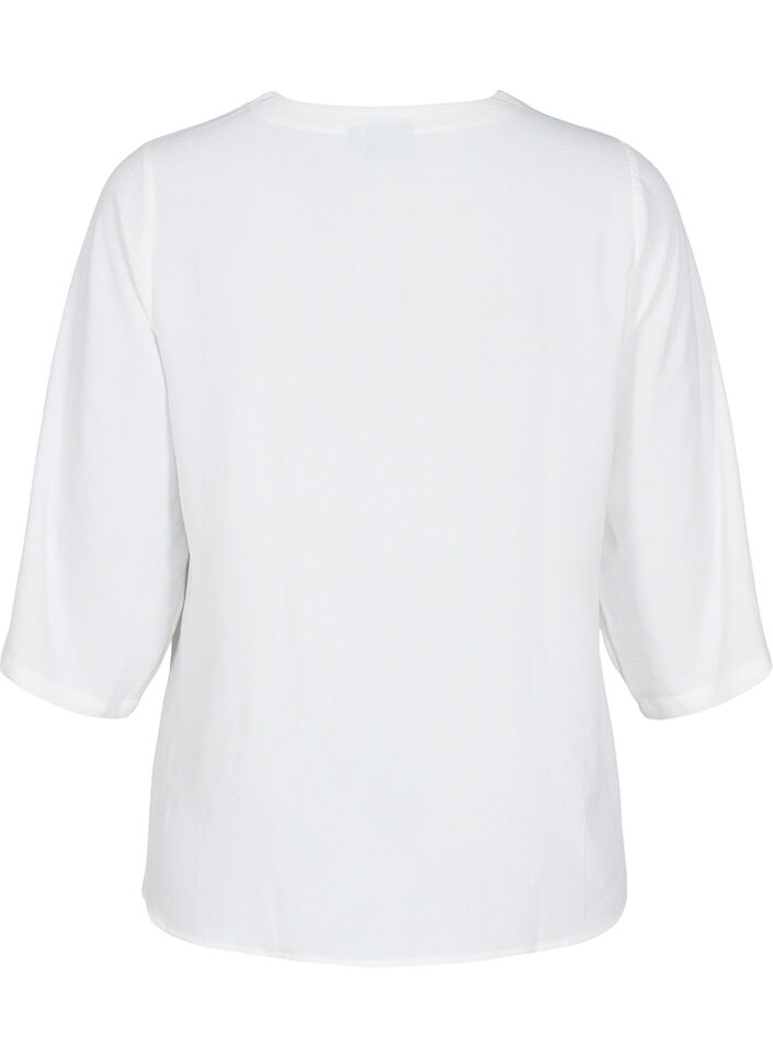 Bluse med 3/4 ermer, Vanilje, Packshot image number 1