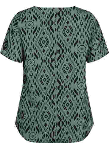 FLASH - Bluse med korte ermer og mønster, Balsam Graphic, Packshot image number 1
