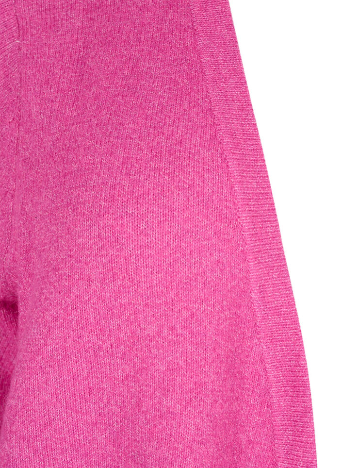 Ribbestrikket cardigan med lommer, Rosa, Packshot image number 2