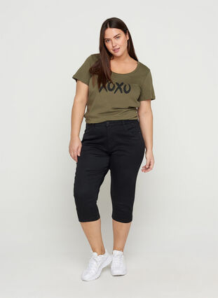 T-skjorte i bomull med A-form, Ivy Green XOXO, Model image number 2