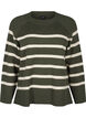 Strikket bluse med rund hals og striper, D. Bag Birch Stripe, Packshot image number 0