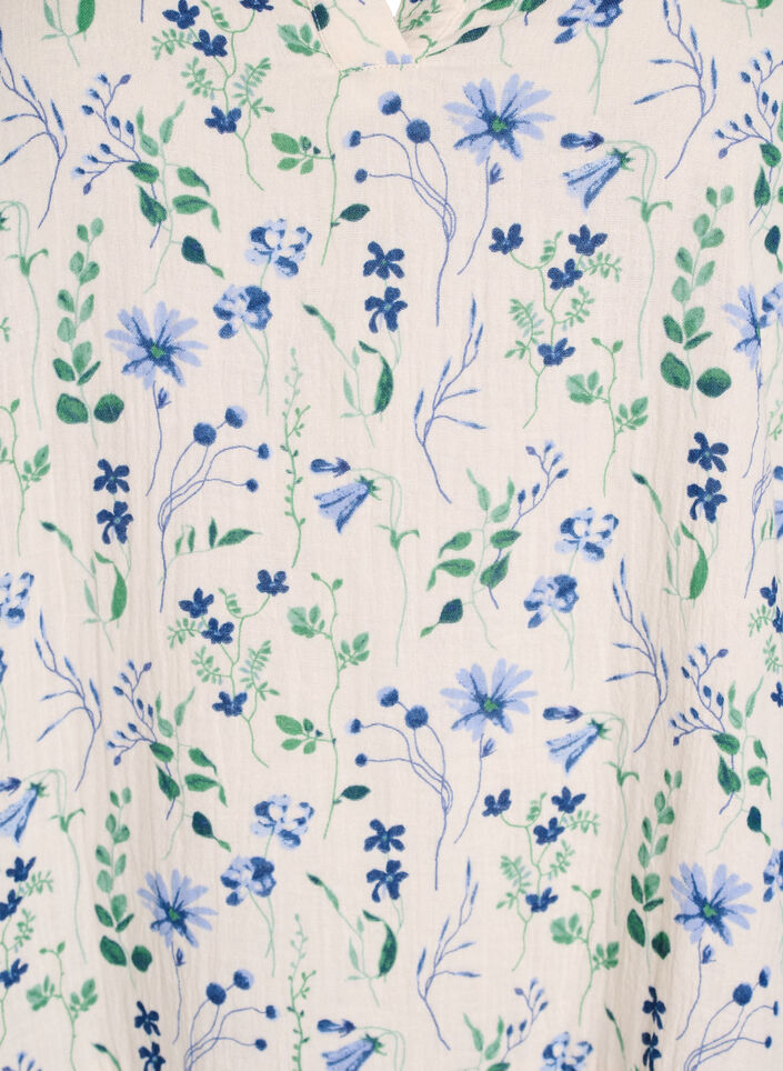 Kort A-linjekjole i bomullsmuslin, Beige, Packshot image number 2