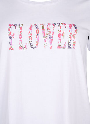 T-skjorte i bomull med teksttrykk, B. White w. Flower, Packshot image number 2