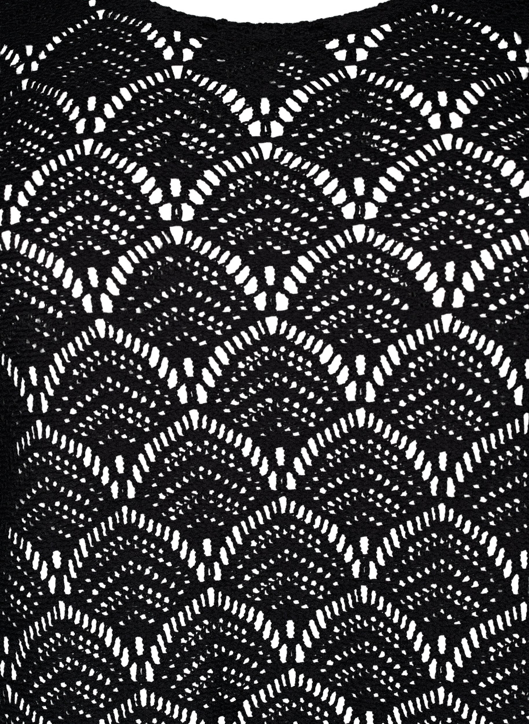 Zizzi Hekle Bluse med 3 / 4 ermer, Black, Packshot image number 2