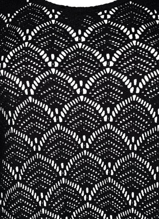 Hekle Bluse med 3 / 4 ermer, Black, Packshot image number 2
