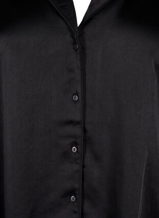 Zizzi Nattskjorte i sateng, Black, Packshot image number 2