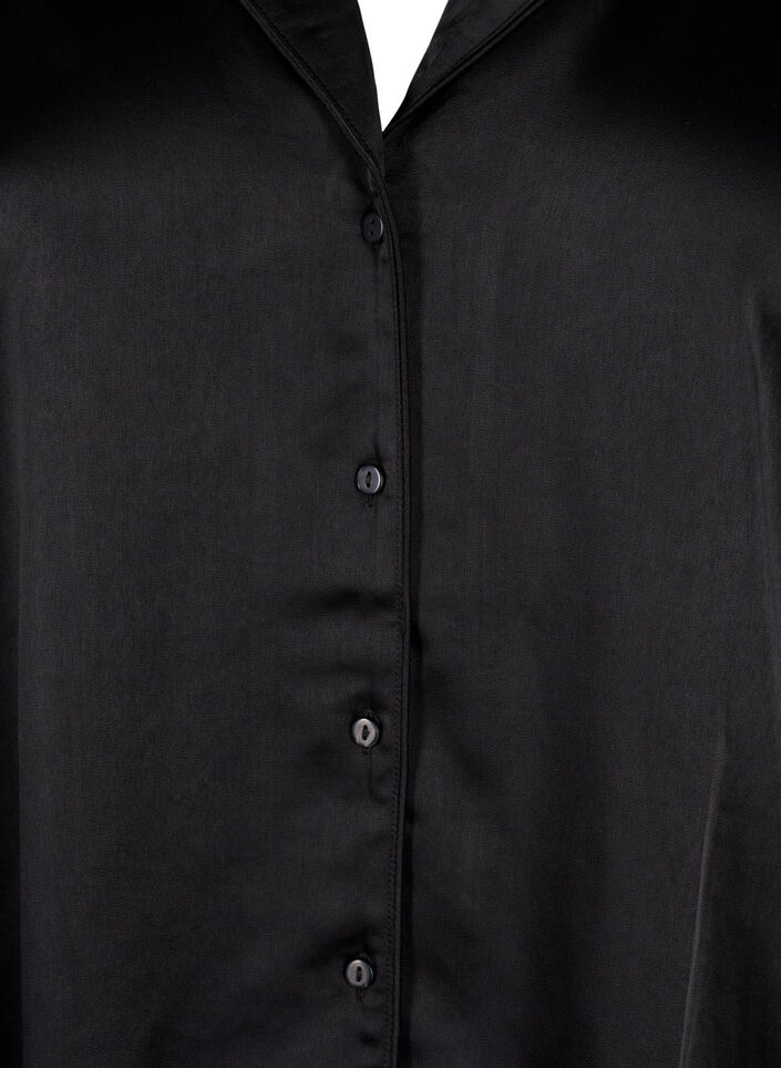 Nattskjorte i sateng, Black, Packshot image number 2