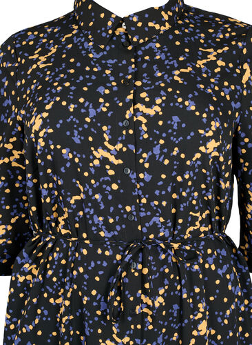 FLASH - Skjortekjole med trykk, Black Splash AOP, Packshot image number 2